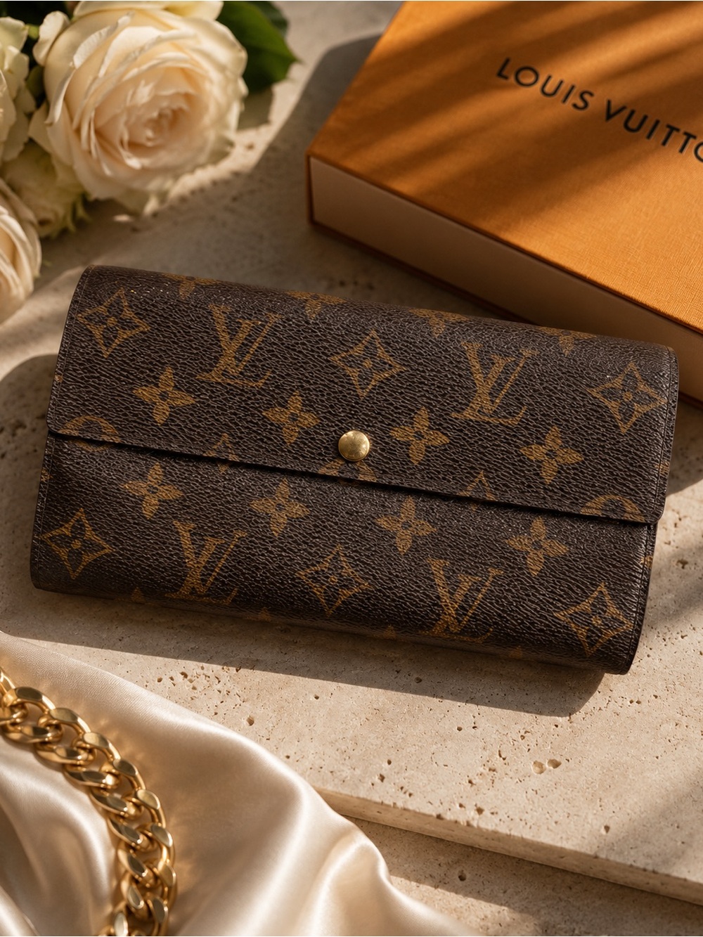 Louis Vuitton Brown Monogram Canvas Long Wallet